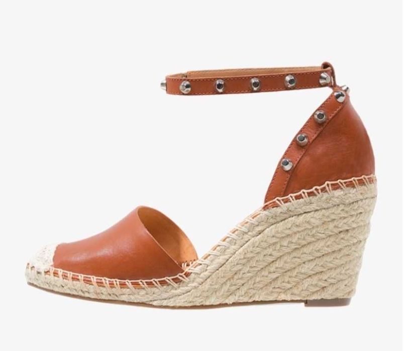 41) Espadryle na koturnie skóra naturalna 40