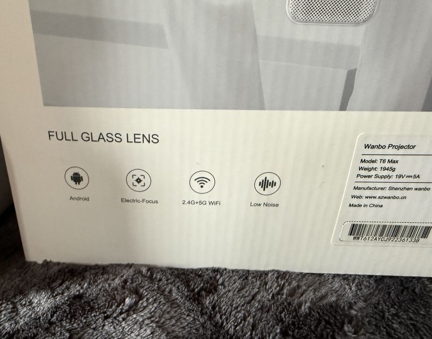 Projektor WANBO T6 Max Full HD