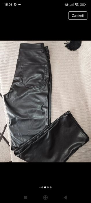 Spodnie skórzane damskie 36 H&m czarne