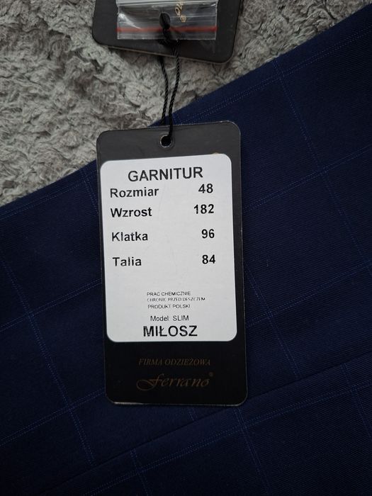 Garnitur młodzieżowy na 182 cm wzrostu slim