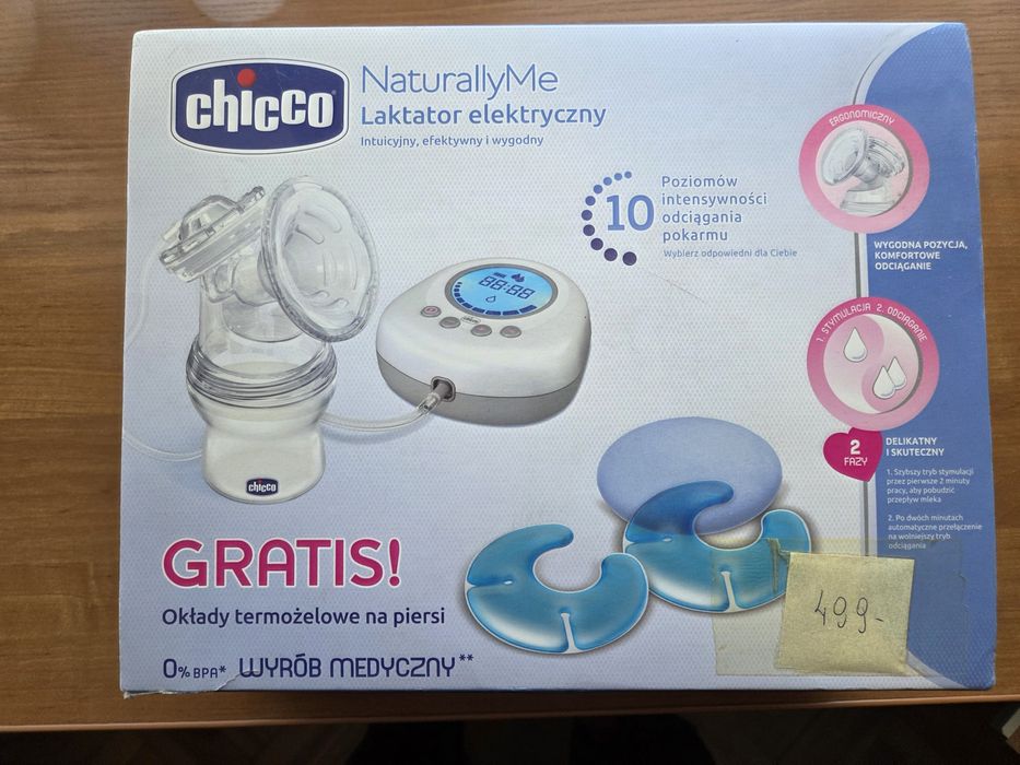 Chicco Laktator Elektryczny Naturally Me + okłady termożelowe na piers