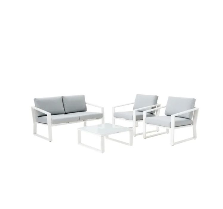 Conjunto sofa 3 lugares mesa centro e 2 cadeiras