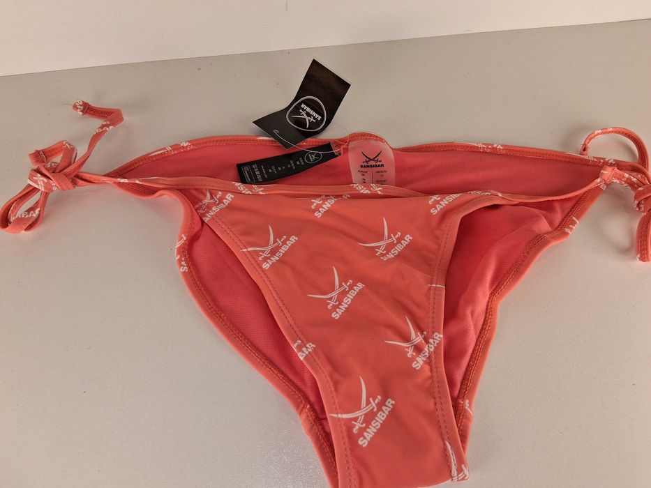 A098 Sansibar Majtki Bikini Damskie Wiązane Brzoskwiniowe Rozmiar 38