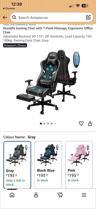 Cadeira gaming com masagem