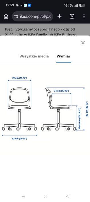 Krzesło dziecięce do biurka ÖRFJÄLL IKEA