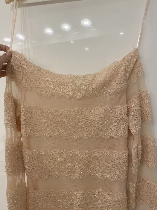 Beżowa koronkowa transparetna bluzka Capsule XS S