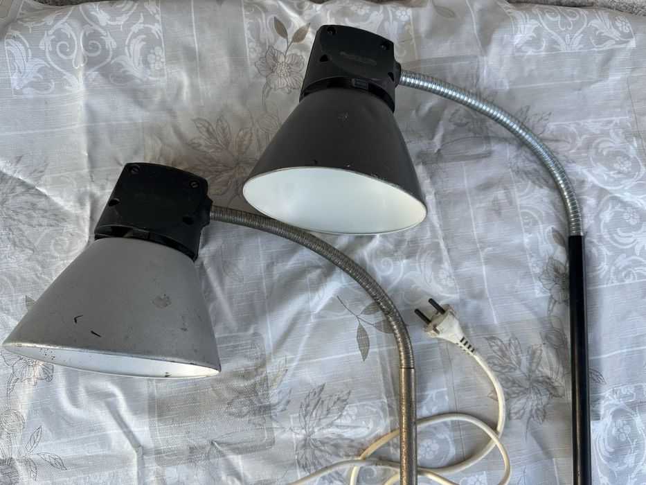 Dwie lampy biurkowe retro z czasów PRL retro