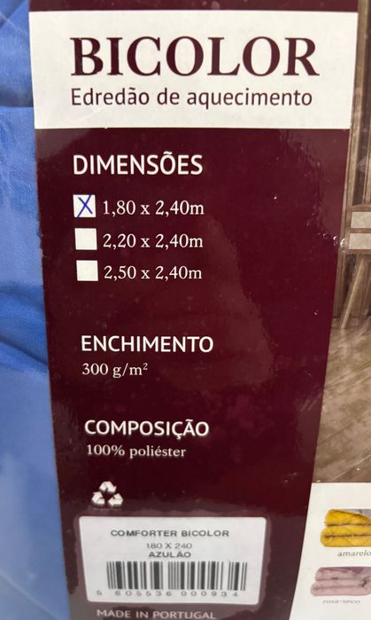 Edredon Cama Individual 1,80 x 2,40 m *NOVO*