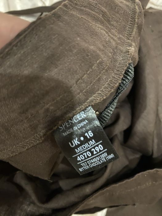 Жіночі шоколадні  лляні штани M&S розмір L