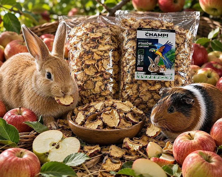Jabłko suszone 500g PŁATEK karma dla gryzoni królika świnki owoce Cham