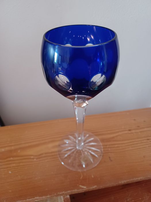 Cálice alto azul cristal
