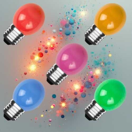 Lâmpada LED E27 3W 300 lm G45 Colorida