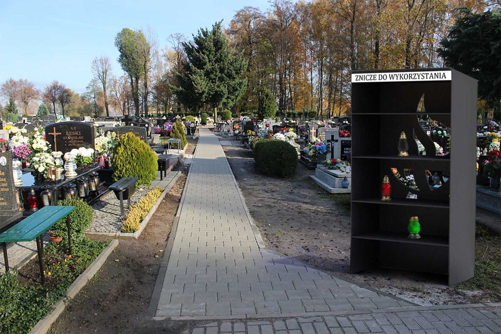 Regał na znicze do ponownego wykorzystania