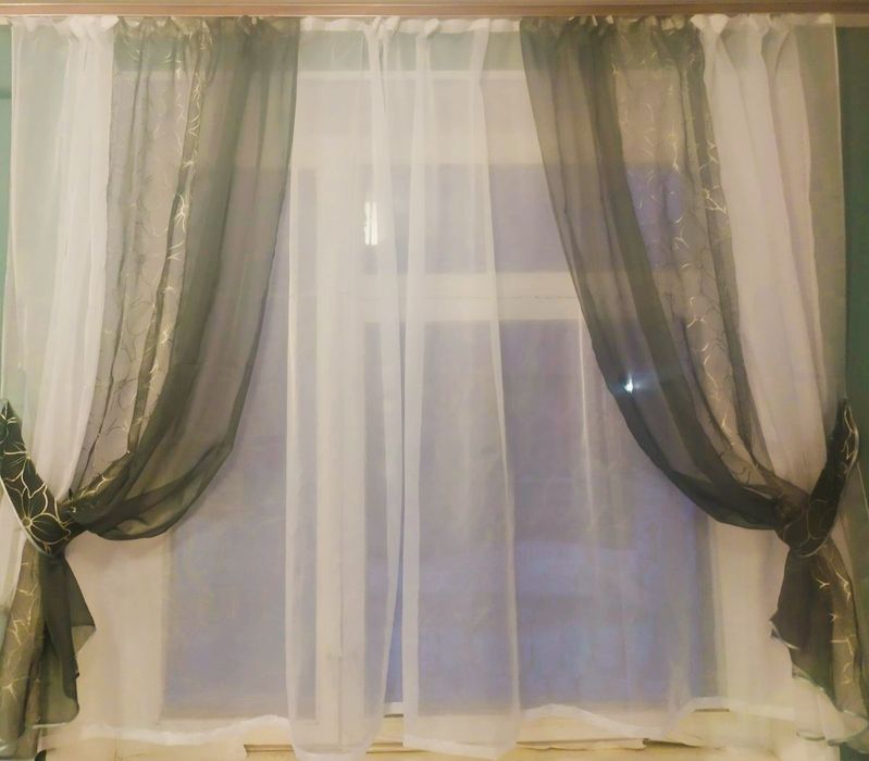 Штори для кухні. Комплект штор . Штори. Тюль