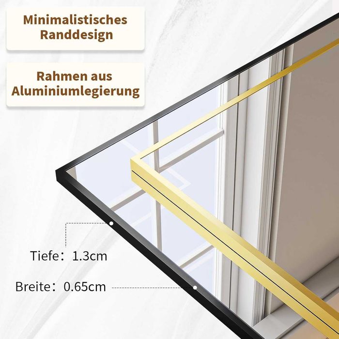 Nowe lustro / lusterko / stojące / kwadrat / czarne / 80x180cm / R395!