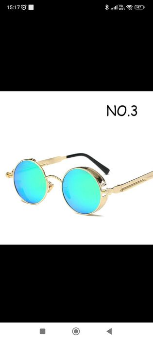 Hit okulary lenonki okrągłe unisex retro gold