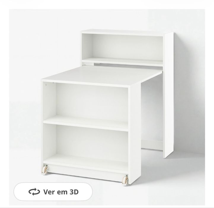 Estante Billy extensivel com mesa de trabalho