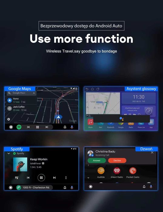 Adapter do bezprzewodowego Android Auto w Twoim samochodzie.