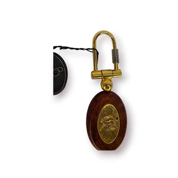 Porta-Chaves BAGNARA – Signo Capricórnio – Madeira e Metal Dourado