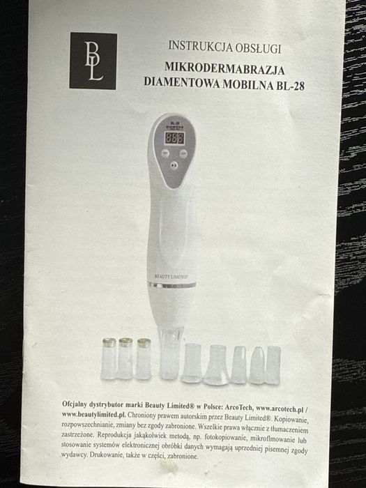 Mikrodermabrazja diamentowa Beauty Limited BL-28 zestaw przenośna