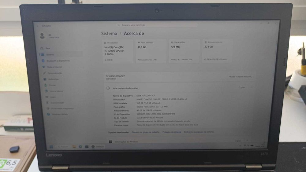PC Portátil Lenovo L570 i5