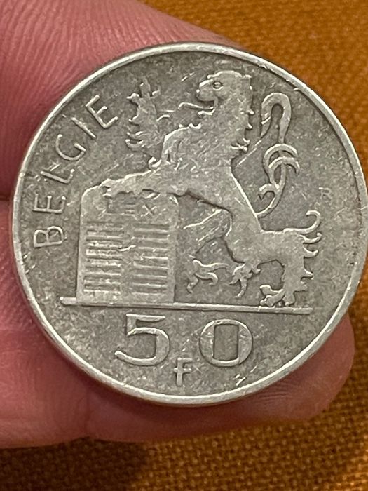 Moeda prata 50 fr 1950 Bélgica