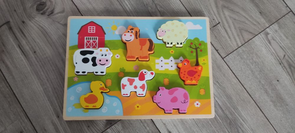 Drewniane puzzle-zestaw