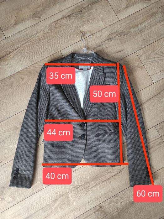 Marynarka w kratkę z kieszeniami H&M, r. 38