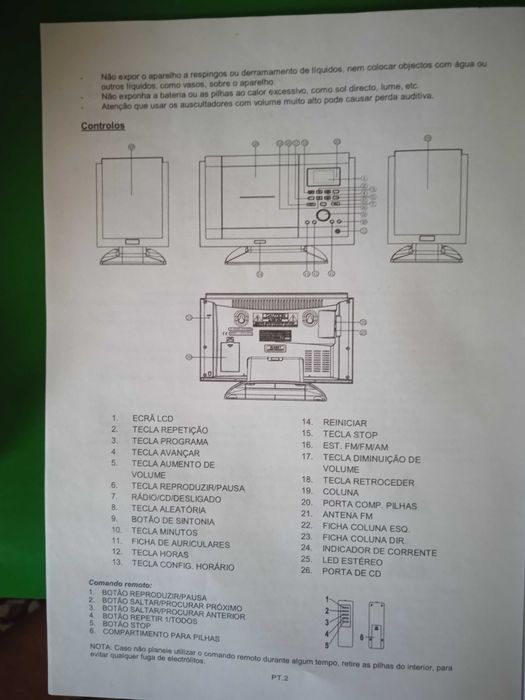 MINI Hi-Fi com Leitor de CD's, RÁDIO e RELÓGIO