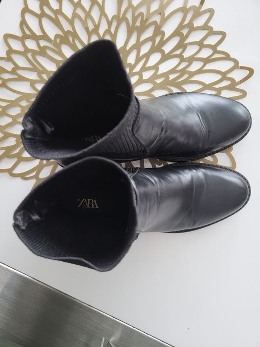 Buty botki ZARA rozmiar 37 trzewiki czarne założone 3 razy