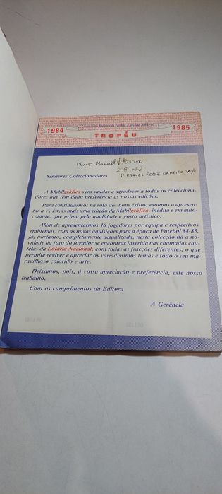 Troféu 84/85 (Mabilgráfica) | Caderneta Completa