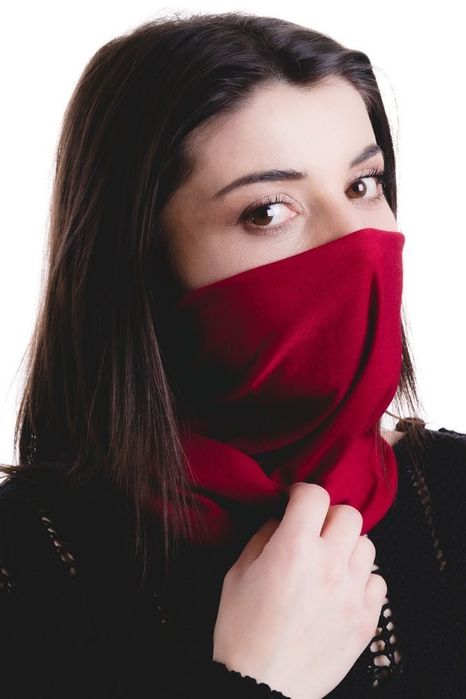 komin, chusta z gładkiej tkaniny rovicky