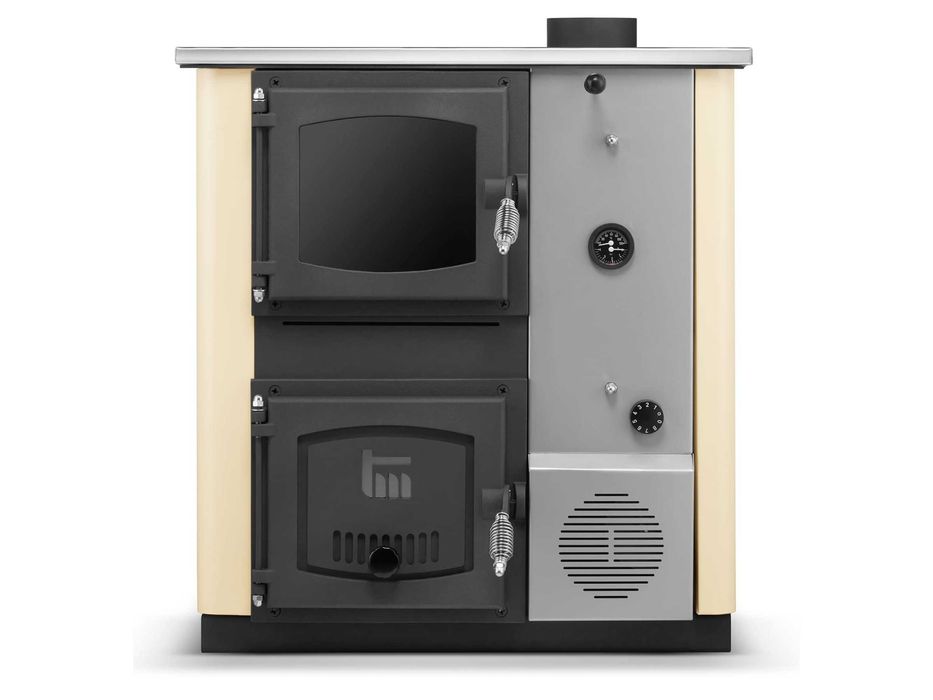 Kuchnia węglowa westfalka piec z płaszczem wodnym TEMY PLUS 12kW Beż
