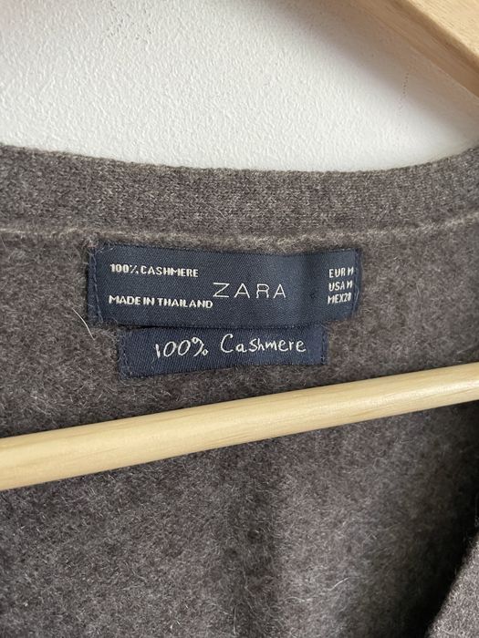 Zara 100% kaszmir brązowy ultra miekki i ciepły sweter
