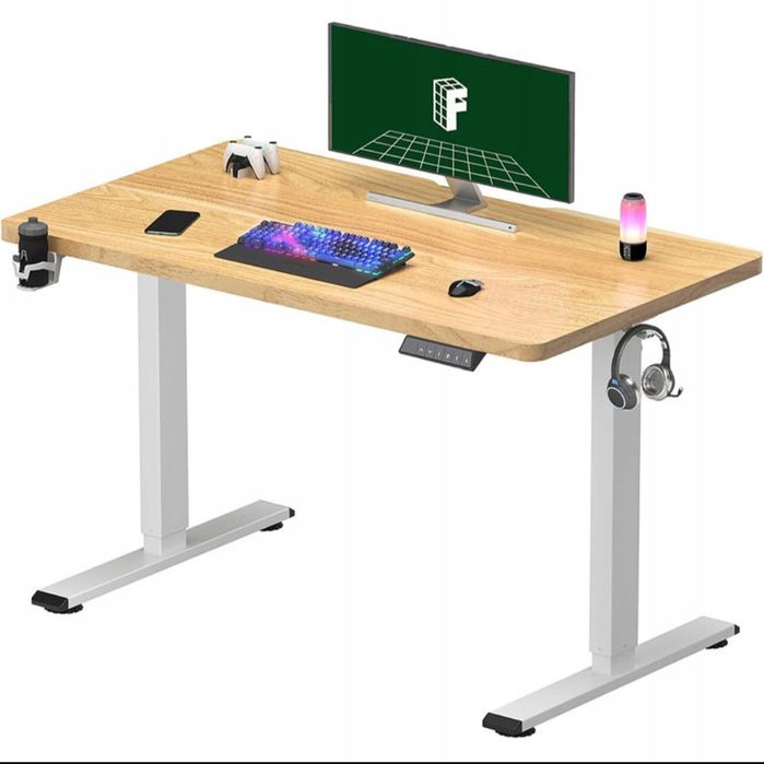 Biurko z regulacją wysokości 110 x 54 cm z blatem klon QE1M FLEXISPOT
