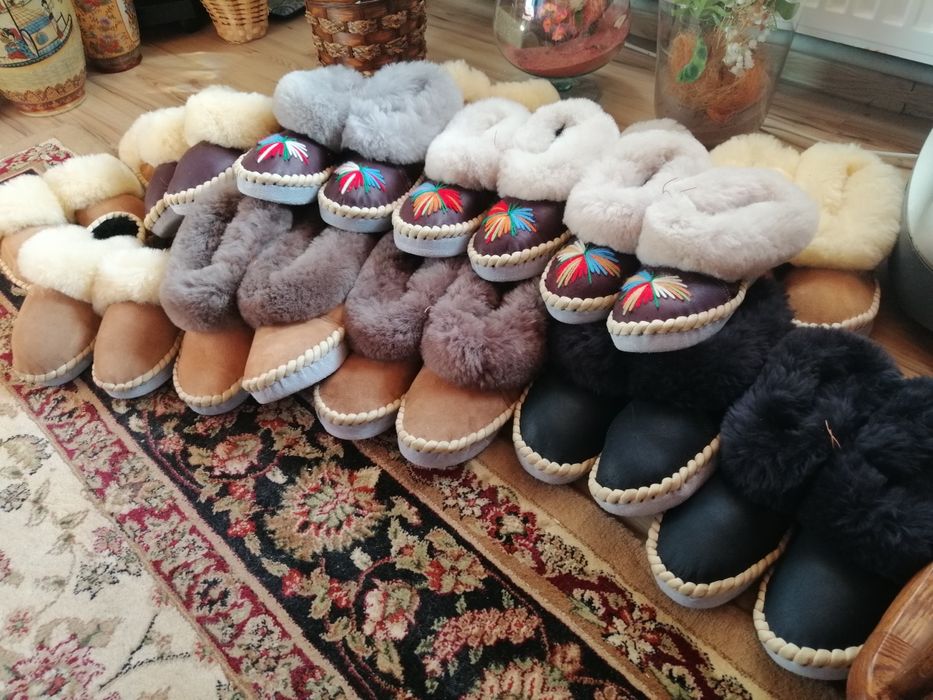 Kapcie, pantofle, skóra naturalna, góralskie zakopianki