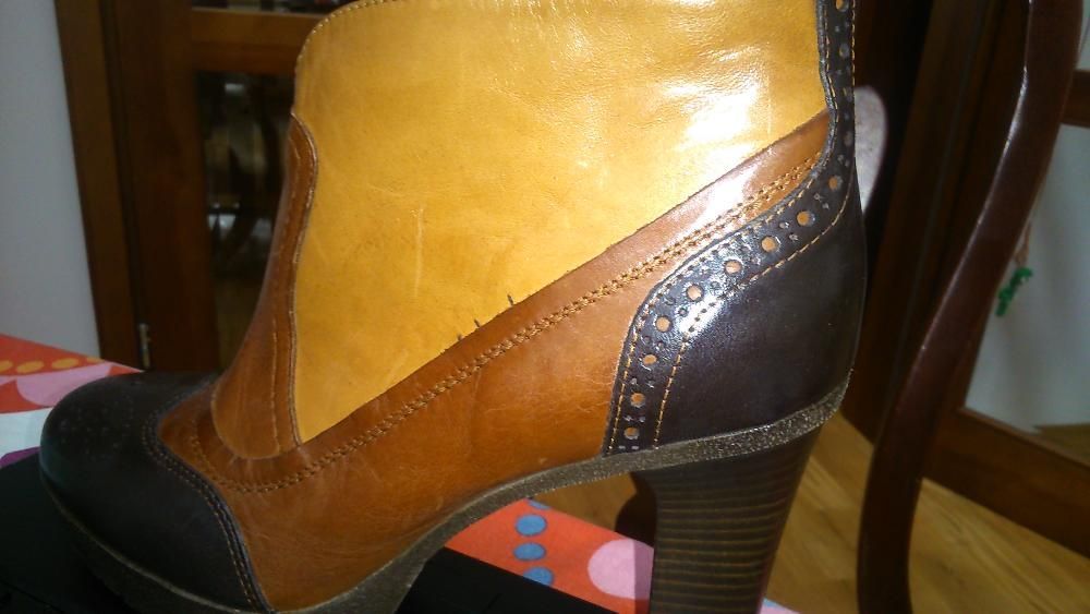 Buty skórzane,  tricolor, włoskie - Bagatt