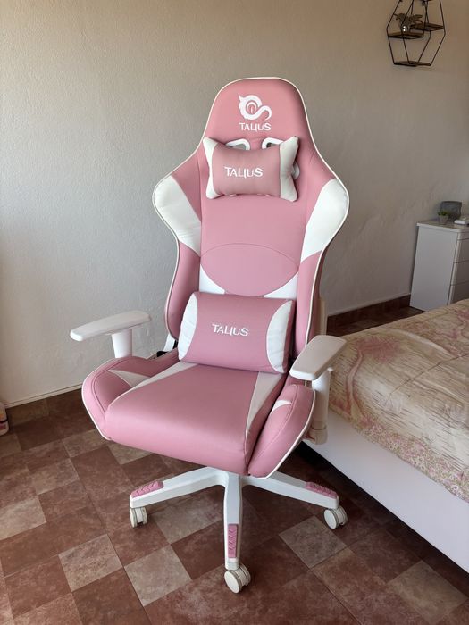 Cadeira Gaming Rosa/Branca como Nova Talius