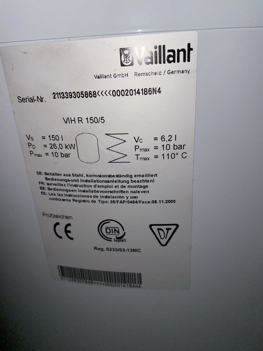 Vailant zbiornik cwu 150l wih r 150/5