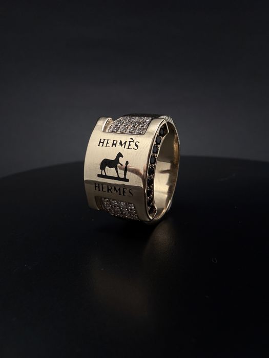 Золота каблучка / Золотое кольцо / Hermès/ Діаманти/ ЗНИЖКА ВІД ЦІНИ!