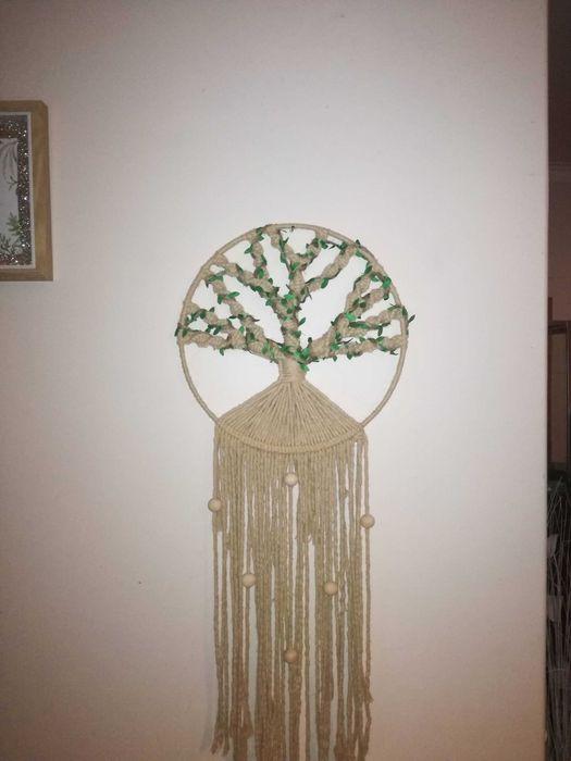 Árvore da vida Macramé com folhinhas