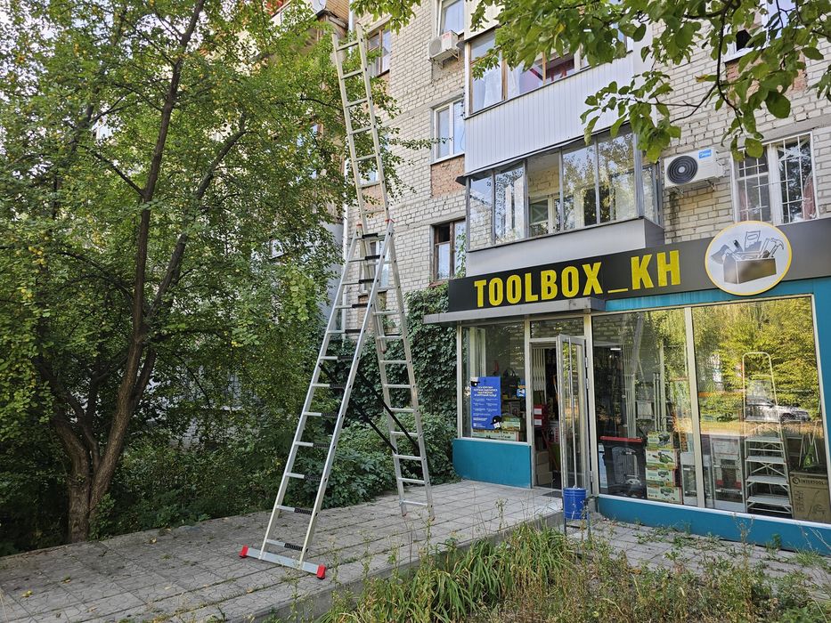 Лестница 7,9м  3х12 Трехсекционная Алюминиевая Новая Драбина