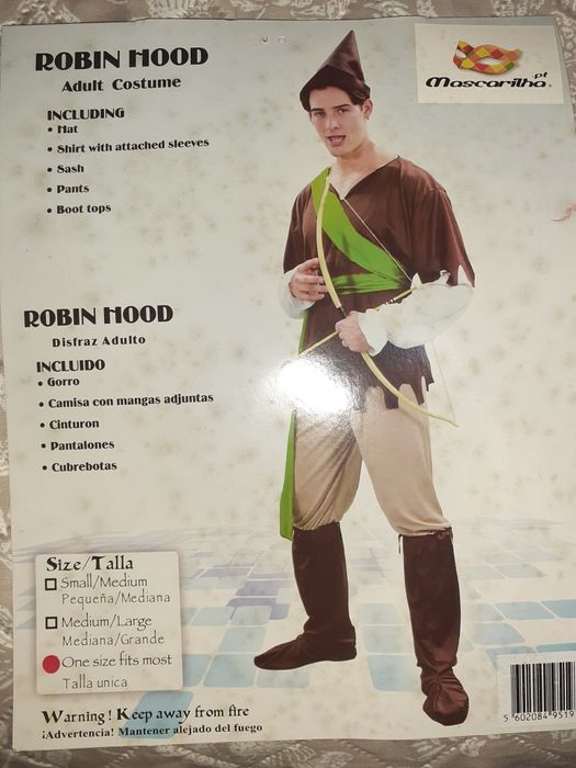 Disfarce Robin Hood. Tamanho M. Mascarilha