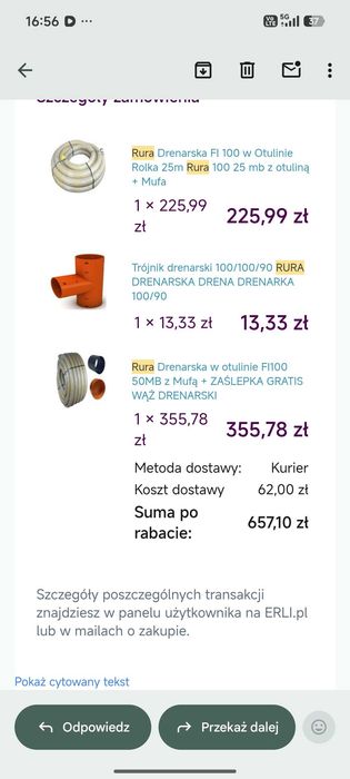 Zestaw drenażu otokowego