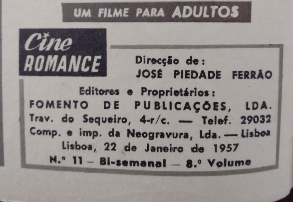 Revista Cine Romance dos anos 60