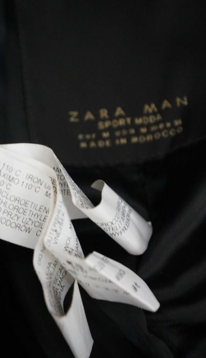 Płaszcz Dwurzędowy Zara Man Wełna Rozmiar XL 185/104 Beżowy