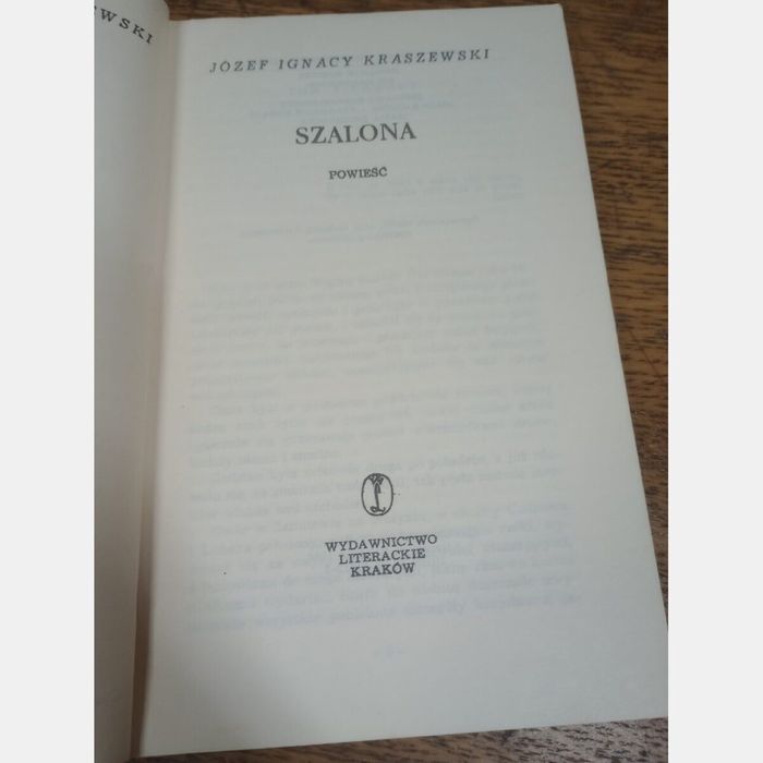 Szalona. Ignacy Kraszewski
