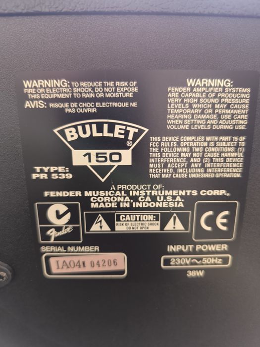 Fender Bullet 150 amplificador