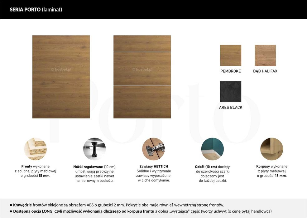 MK Kuchnia PORTO meble, szafki kuchenne mat TRANSPORT wycena