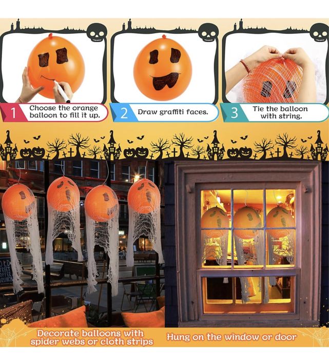 Conjunto de decoração de Halloween, 44 peças